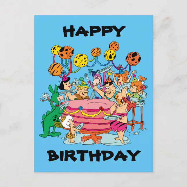 The Flintstones | Birthday Party Invitation Postcard | Zazzle