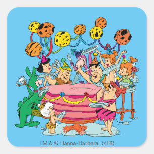 The Flintstones Birthday Party Square Sticker