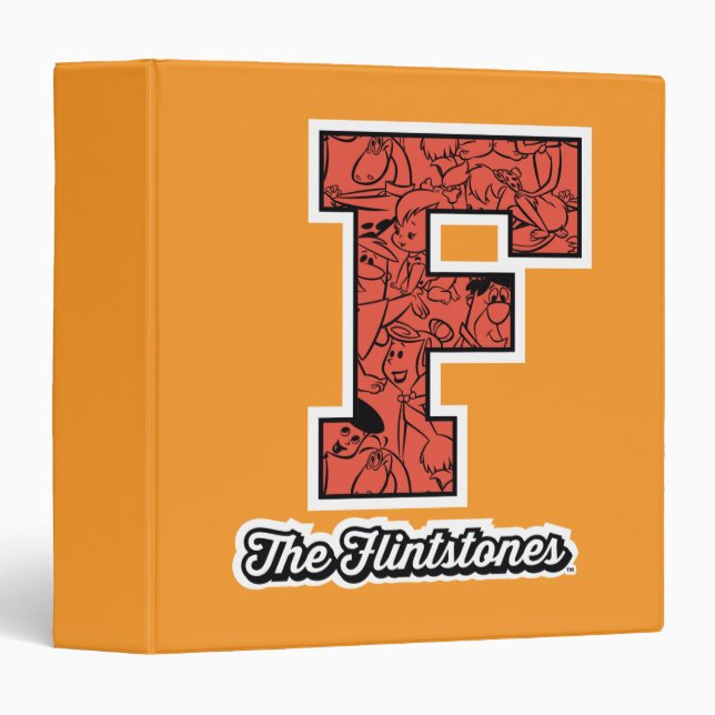 The Flintstones | Collegiate Style Monogram 3 Ring Binder (Front/Spine)