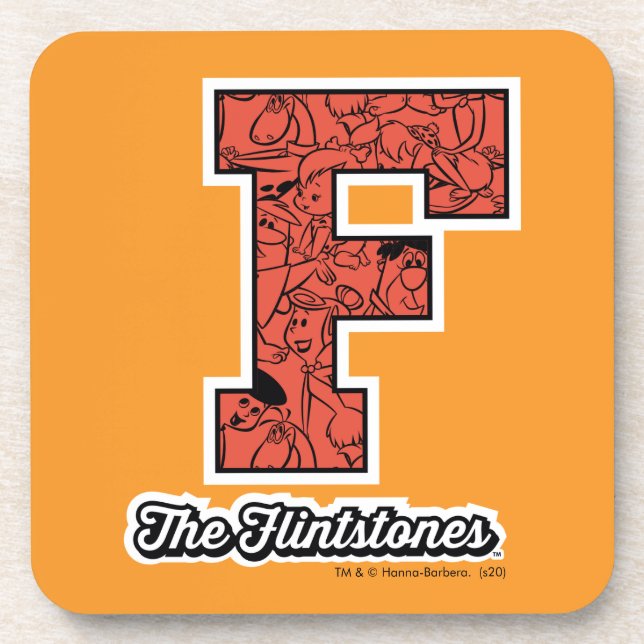 The Flintstones | Collegiate Style Monogram Beverage Coaster (Front)
