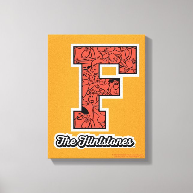 The Flintstones | Collegiate Style Monogram Canvas Print (Front)