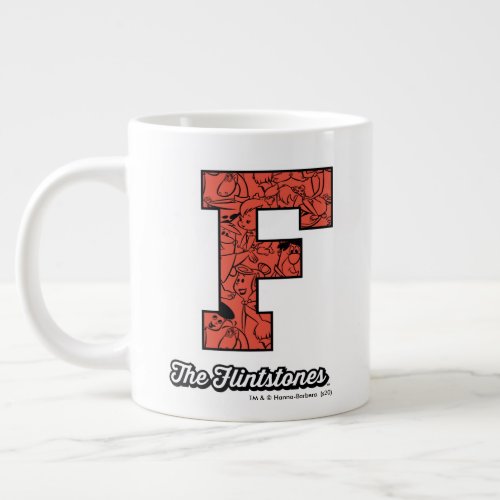 The Flintstones  Collegiate Style Monogram Giant Coffee Mug