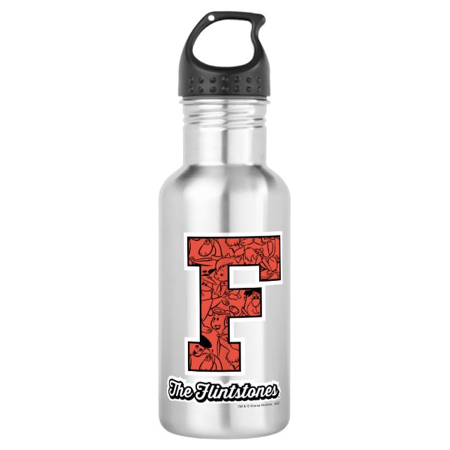 The Flintstones | Collegiate Style Monogram Stainless Steel Water Bottle (Front)
