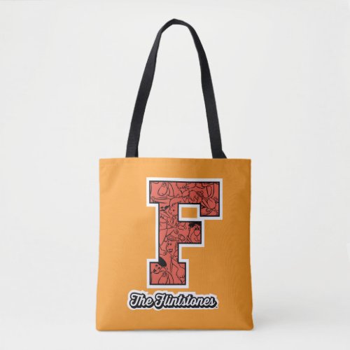 The Flintstones  Collegiate Style Monogram Tote Bag