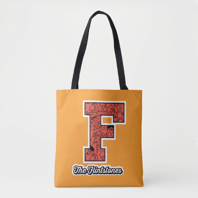 The Flintstones | Collegiate Style Monogram Tote Bag (Front)