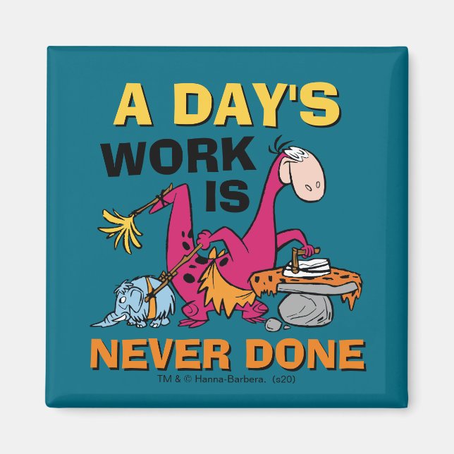 The Flintstones | Dino Cleaning House Magnet (Front)