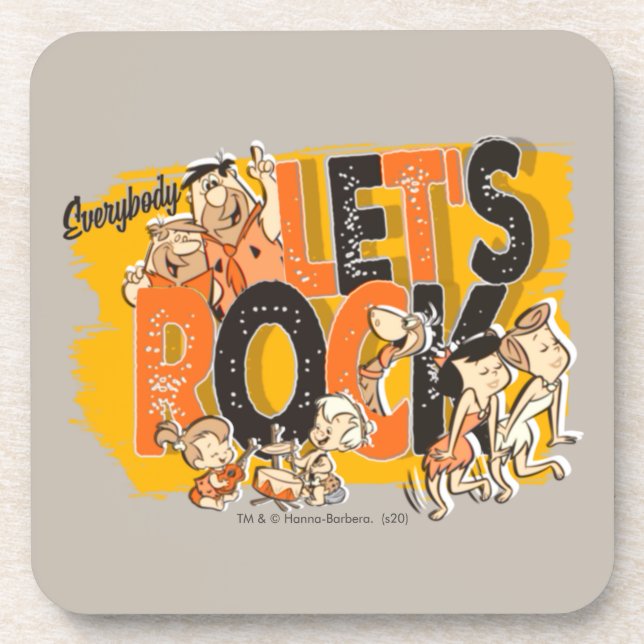 The Flintstones | Everybody Let's Rock Beverage Coaster (Front)