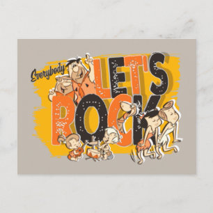 The Flintstones   Everybody Let's Rock Invitation Postcard