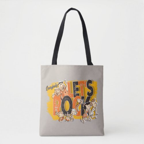 The Flintstones  Everybody Lets Rock Tote Bag