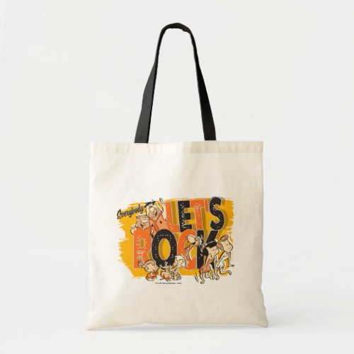 The Flintstones  Everybody Lets Rock Tote Bag