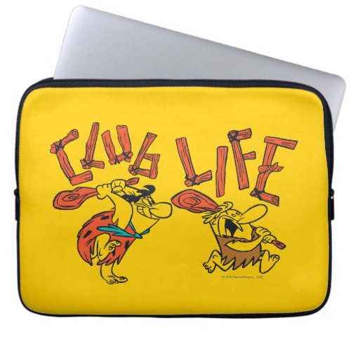 The Flintstones  Fred  Barney _ Club Life Laptop Sleeve