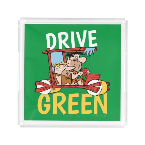 The Flintstones  Fred  Barney _ Drive Green Acrylic Tray