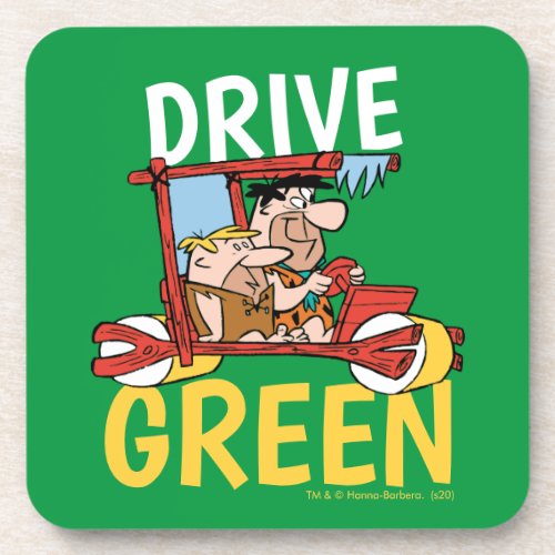The Flintstones  Fred  Barney _ Drive Green Beverage Coaster