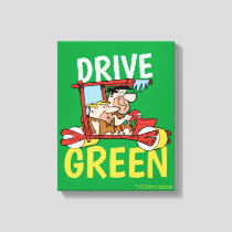 The Flintstones | Fred & Barney - Drive Green Canvas Print