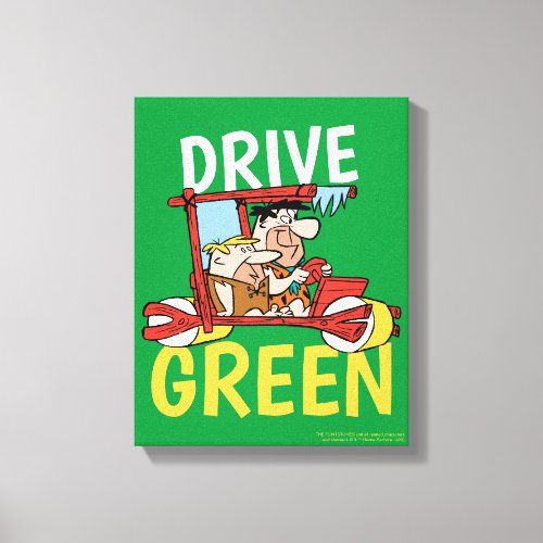 The Flintstones  Fred  Barney _ Drive Green Canvas Print