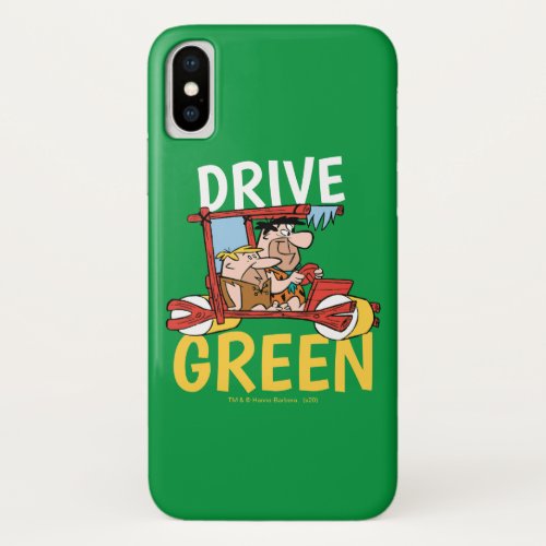 The Flintstones  Fred  Barney _ Drive Green iPhone X Case