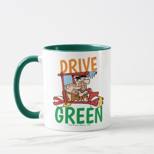The Flintstones  Fred  Barney _ Drive Green Mug