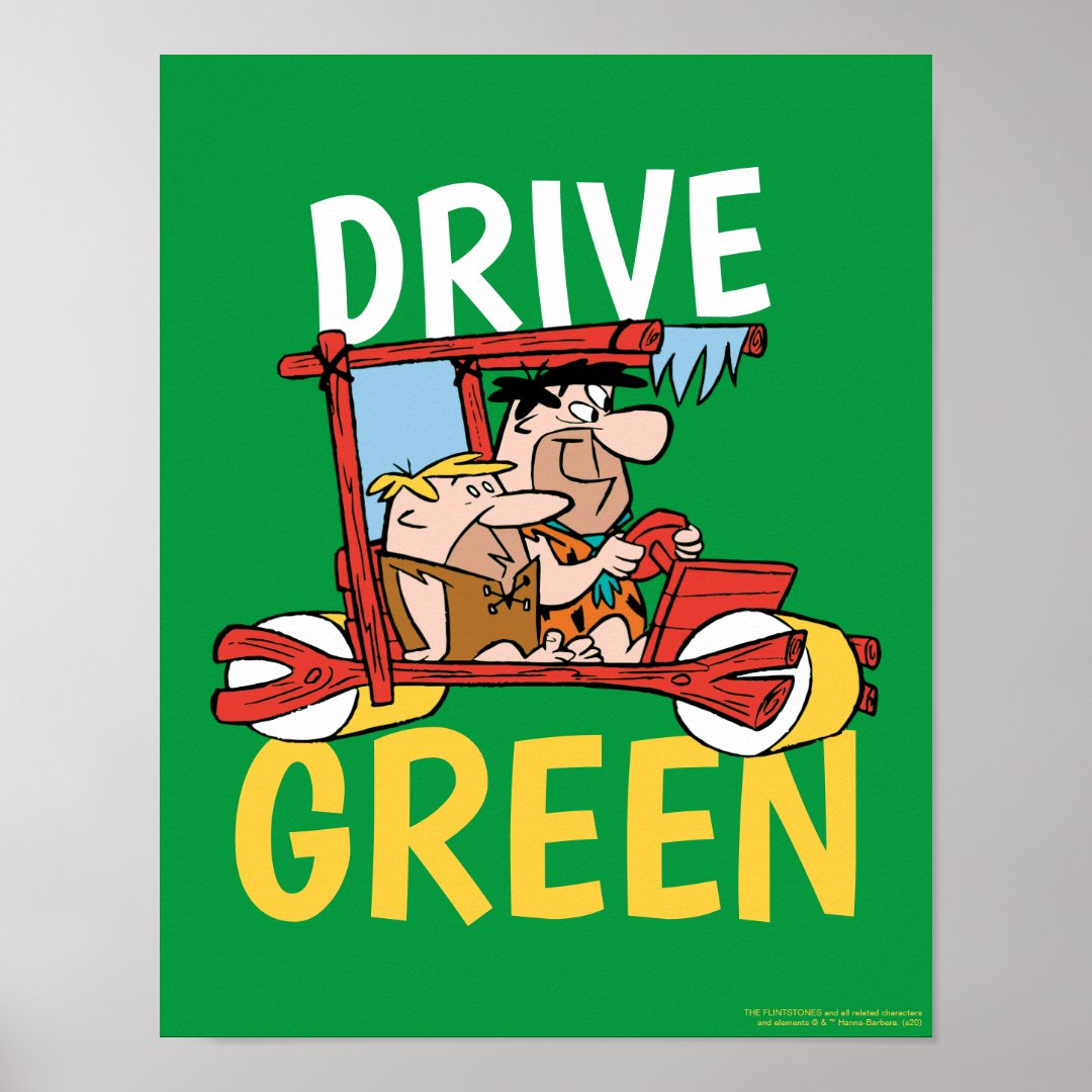 The Flintstones | Fred & Barney - Drive Green Poster