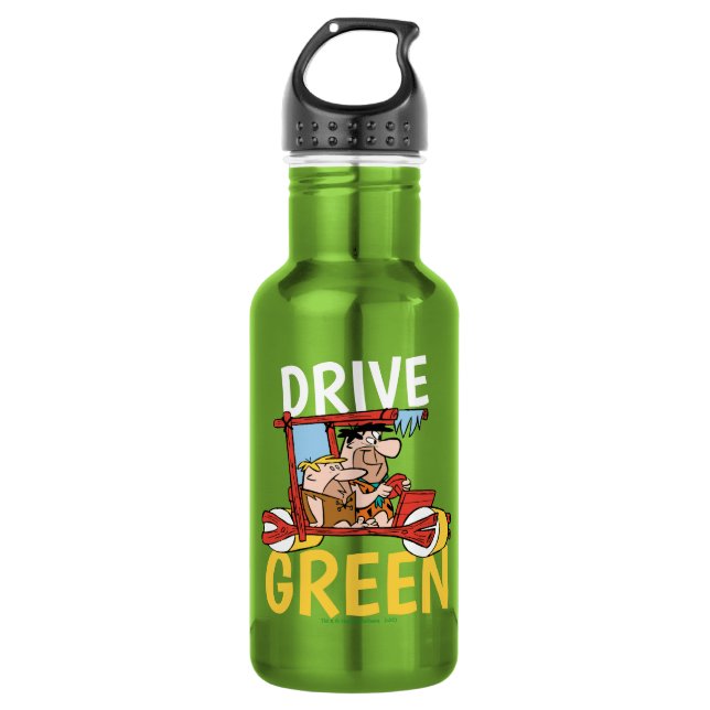 The Flintstones | Fred & Barney - Drive Green Stainless Steel Water Bottle (Front)