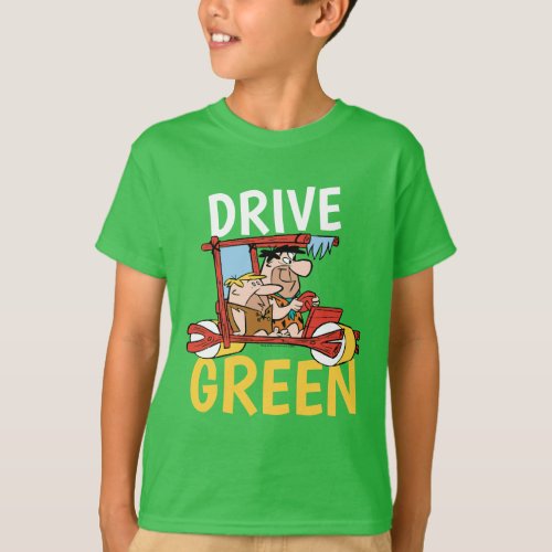 The Flintstones  Fred  Barney _ Drive Green T_Shirt