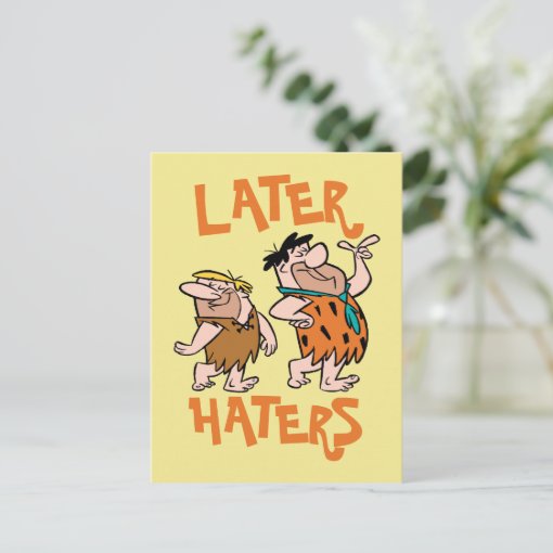 The Flintstones Fred And Barney Later Haters Invitation Postcard Zazzle