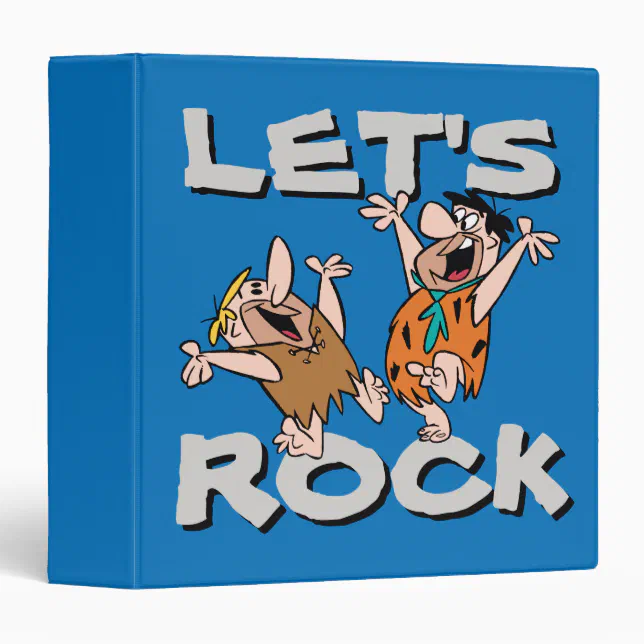 The Flintstones Fred And Barney Lets Rock 3 Ring Binder Zazzle 0290