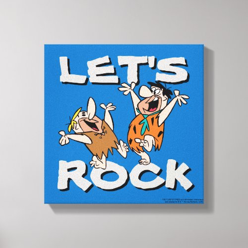 The Flintstones  Fred  Barney _ Lets Rock Canvas Print