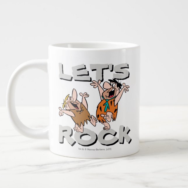 The Flintstones | Fred & Barney - Let's Rock Giant Coffee Mug (Left)