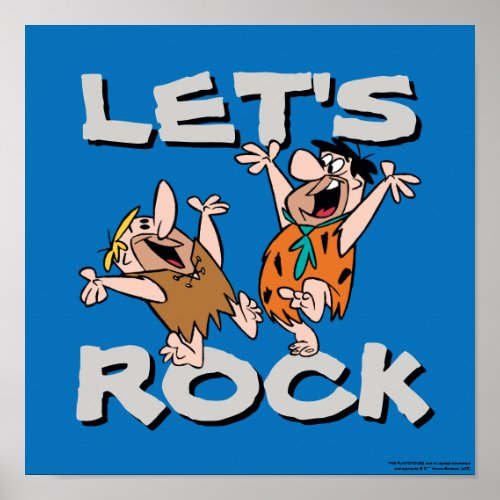 The Flintstones  Fred  Barney _ Lets Rock Poster