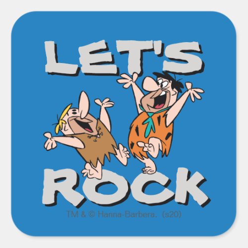 The Flintstones  Fred  Barney _ Lets Rock Square Sticker