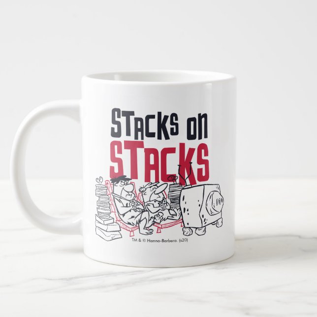 The Flintstones | Fred & Barney - Stacks on Stacks Giant Coffee Mug (Left)