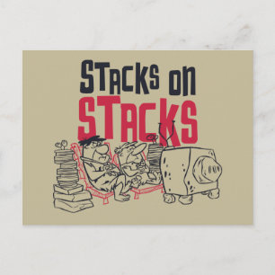 The Flintstones Fred & Barney - Stacks on Stacks Invitation Postcard