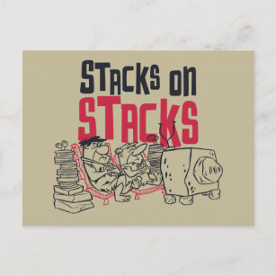 The Flintstones   Fred & Barney - Stacks on Stacks Invitation Postcard