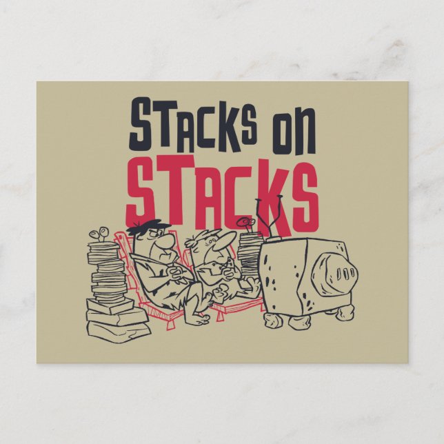 The Flintstones | Fred & Barney - Stacks on Stacks Invitation Postcard (Front)