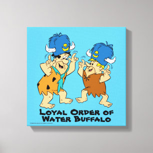 The Flintstones   Fred & Barney Water Buffaloes Canvas Print