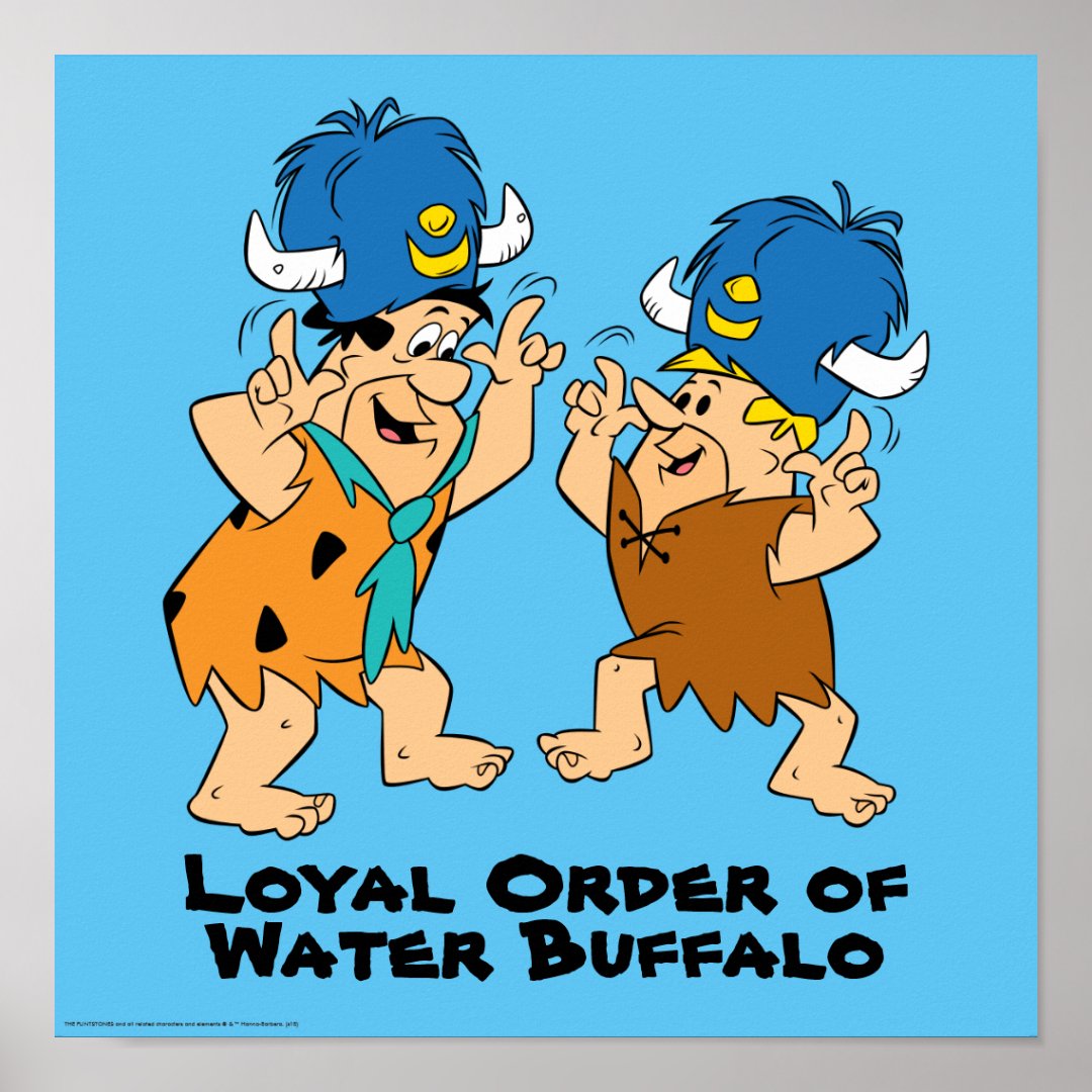 The Flintstones Fred & Barney Water Buffaloes Poster Zazzle