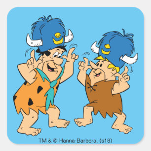 The Flintstones   Fred & Barney Water Buffaloes Square Sticker