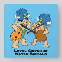 The Flintstones | Fred & Barney Water Buffaloes Square Wall Clock
