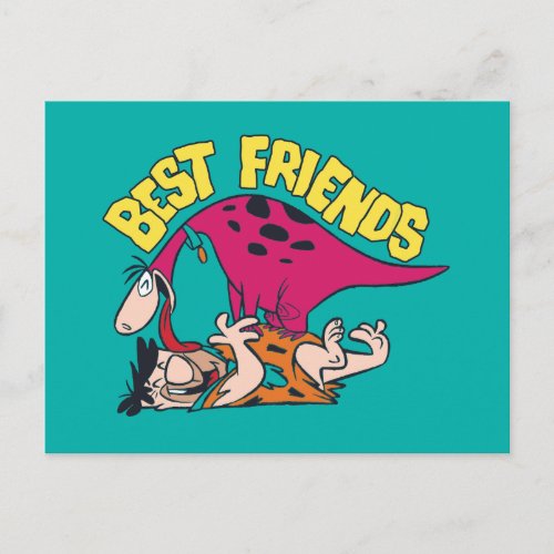 The Flintstones  Fred  Dino _ Best Friends Invitation Postcard