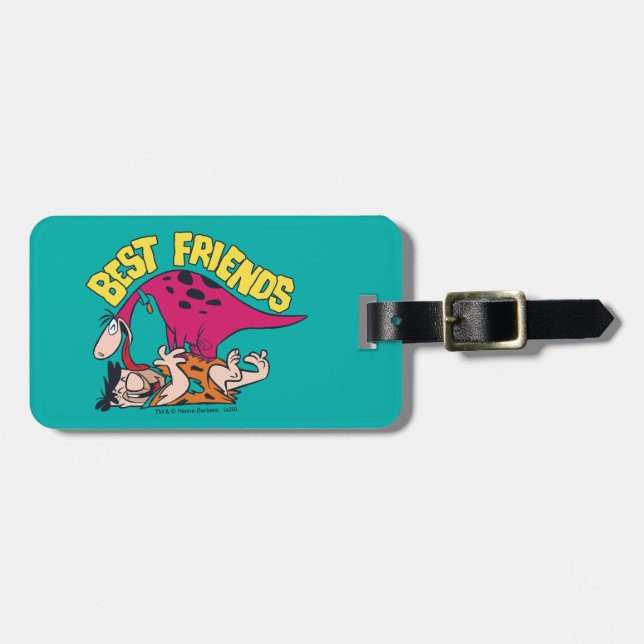 The Flintstones | Fred & Dino - Best Friends Luggage Tag (Front Horizontal)