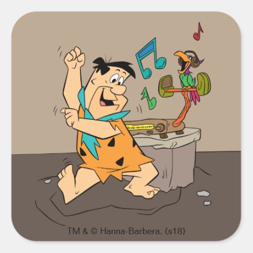 The Flintstones  Fred Flintstone Dancing Square Sticker