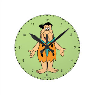 The Flintstones Main Cast Images Cordless 10.5" Diameter Wall Clock NEW BOXED