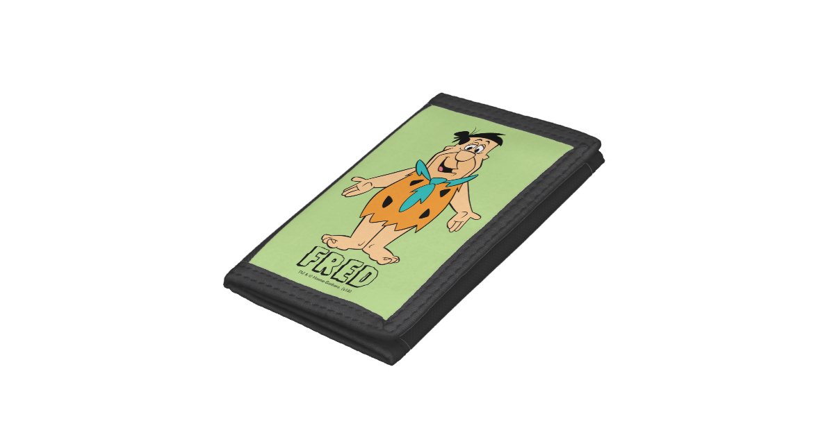 Personalized Fred Flintstone Leather Wallet for Men Custom 