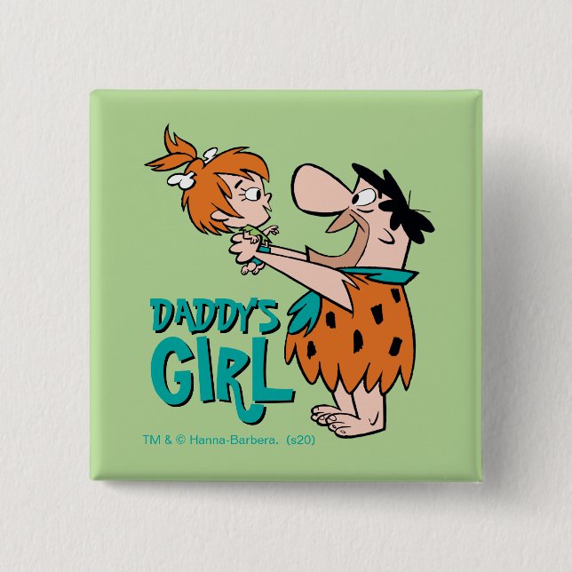 The Flintstones | Fred & Pebbles - Daddy's Girl Button (Front)