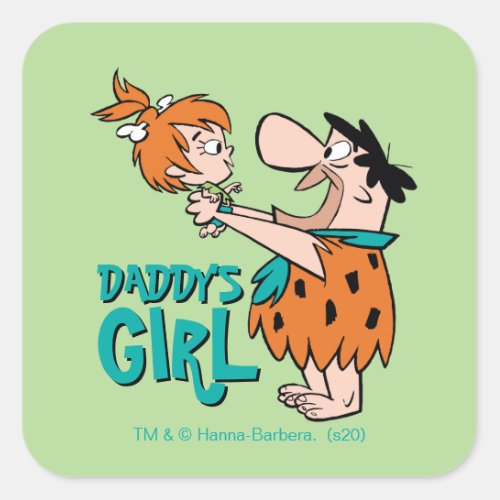 The Flintstones  Fred  Pebbles _ Daddys Girl Square Sticker