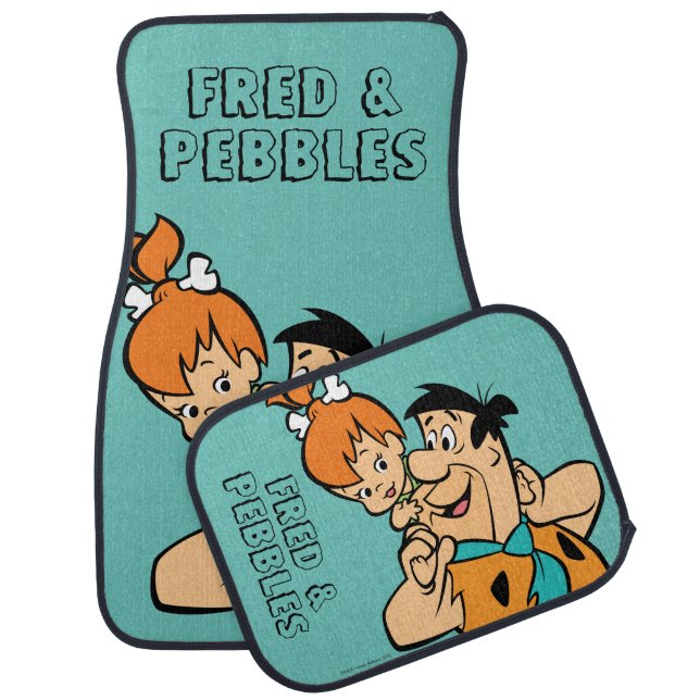 The Flintstones | Fred & Pebbles Flintstone Car Floor Mat (Set)