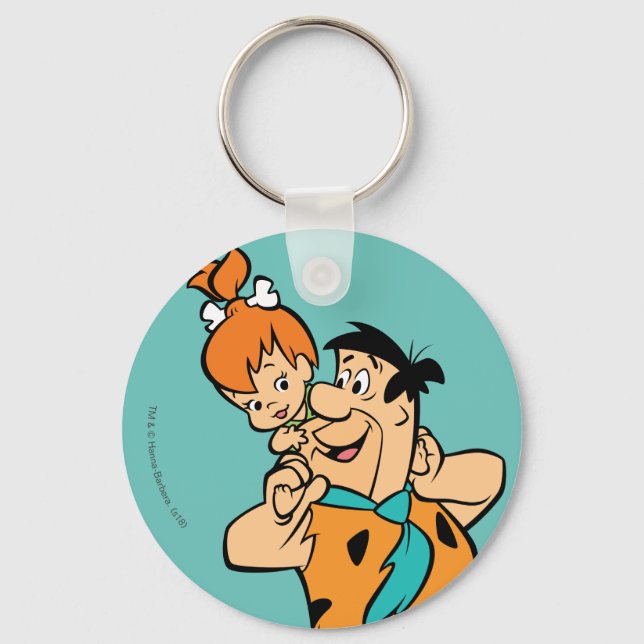 The Flintstones | Fred & Pebbles Flintstone Keychain (Front)