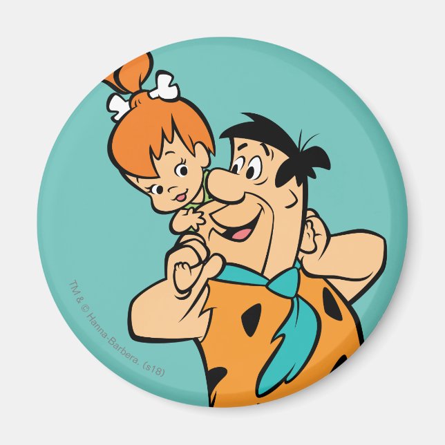 The Flintstones | Fred & Pebbles Flintstone Magnet (Front)