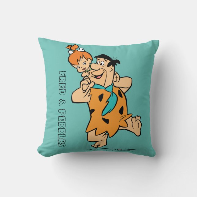 The Flintstones | Fred & Pebbles Flintstone Throw Pillow (Front)