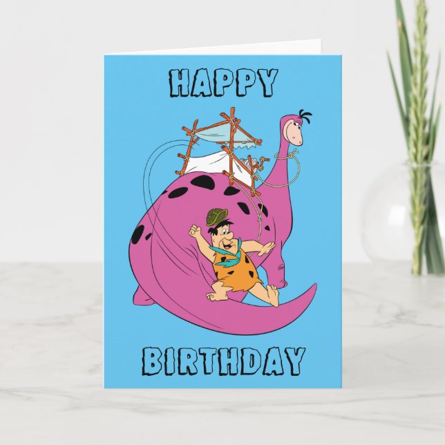 The Flintstones | Fred Sliding Down Tail Card (Front)
